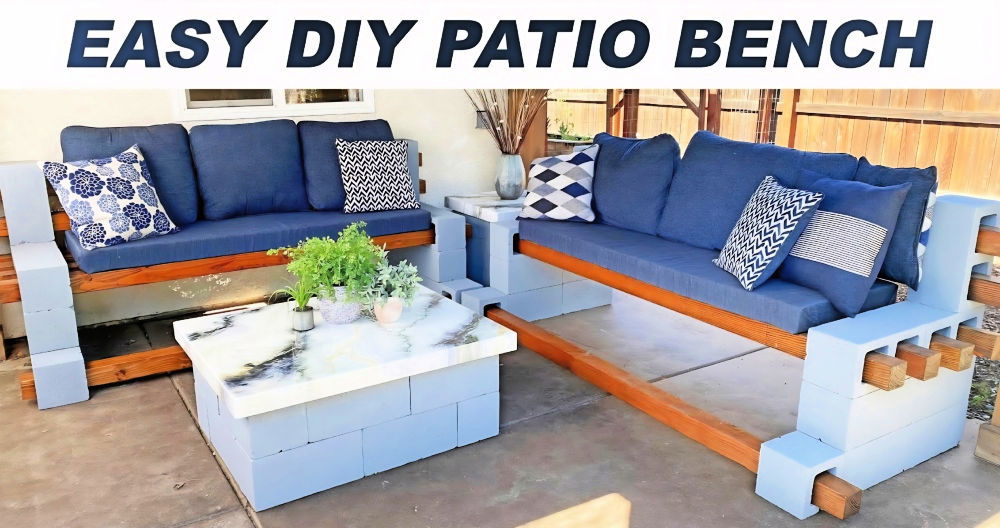 make your own cinderblock bench