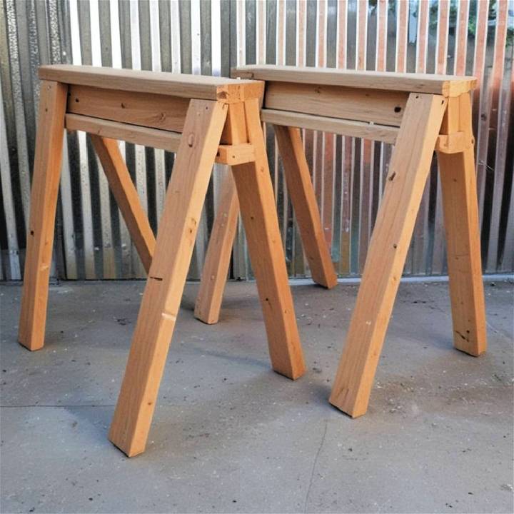 making a DIY sawhorses