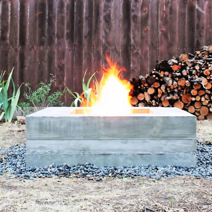 making your own outdoor concrete fire pit