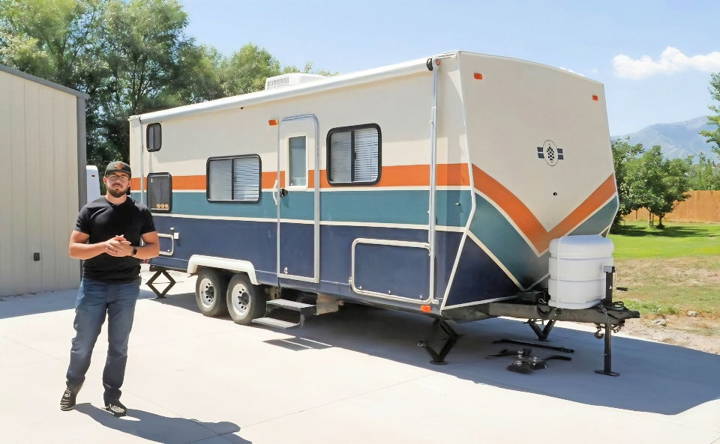 modern diy remodel old camper