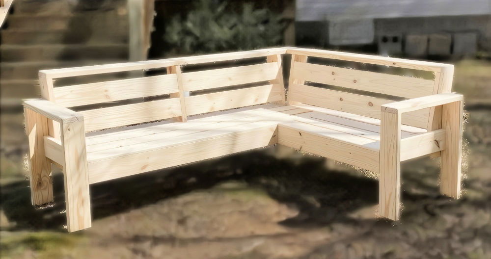 modern diy wooden outdoor sectional