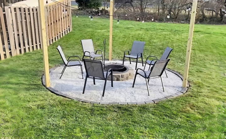 simple diy fire pit seating area