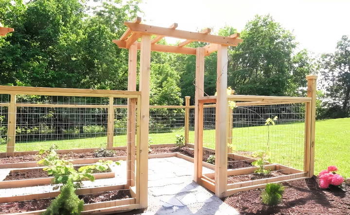 simple diy wooden garden arbor