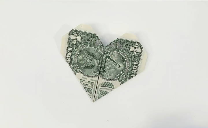 how to make a dollar heart