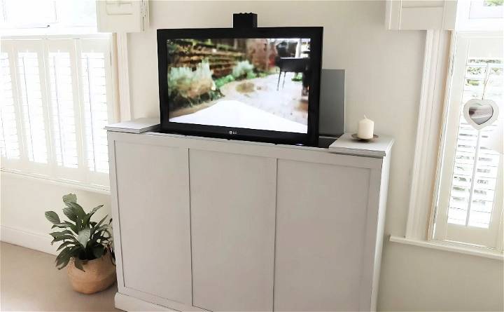 adorable diy tv lift cabinet