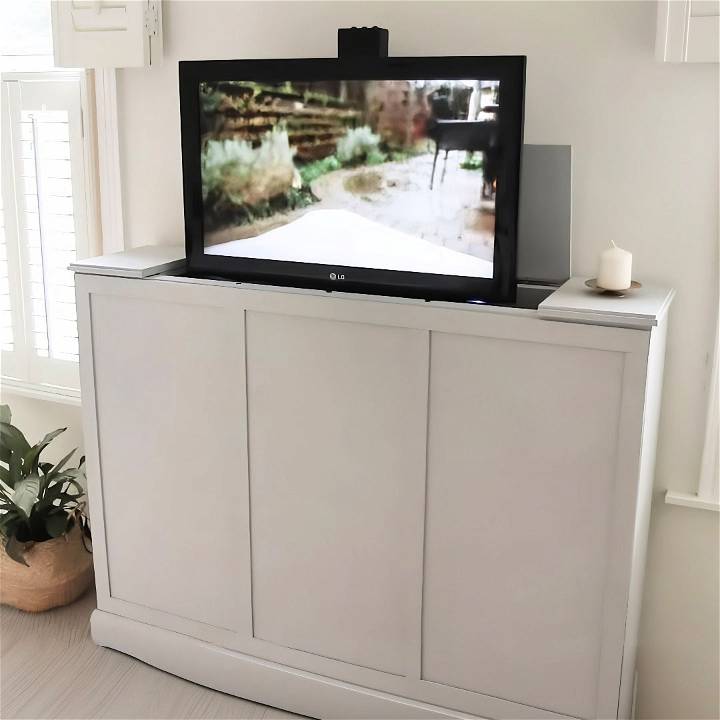 free tv lift cabinet woodworking plan