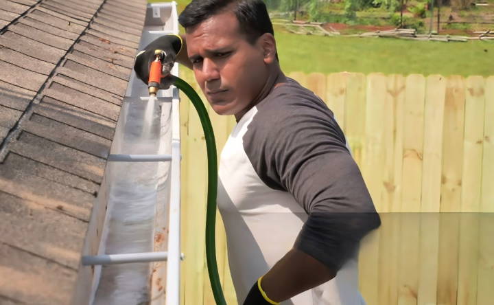 how to do professionals clean gutters