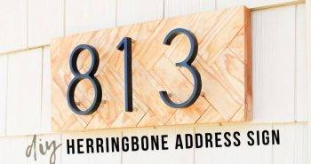 make a herringbone house number sign