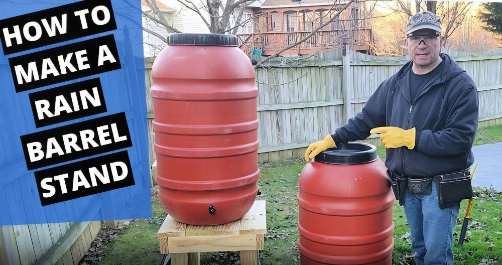 build your own rain barrel stand