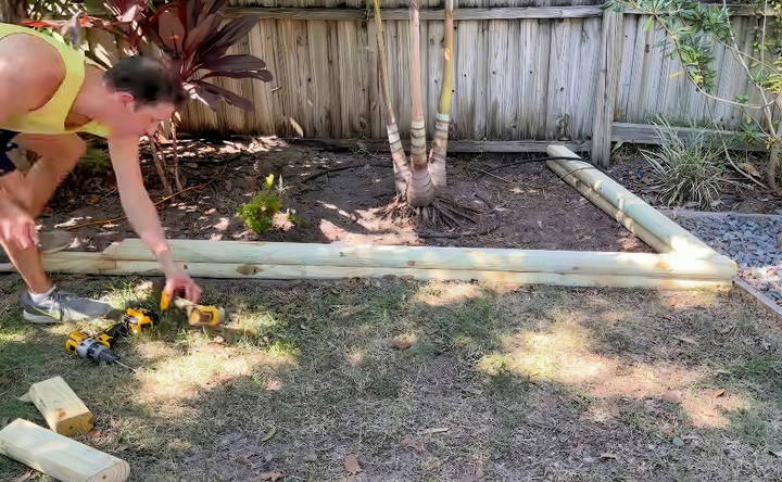 building a landscape timber edging