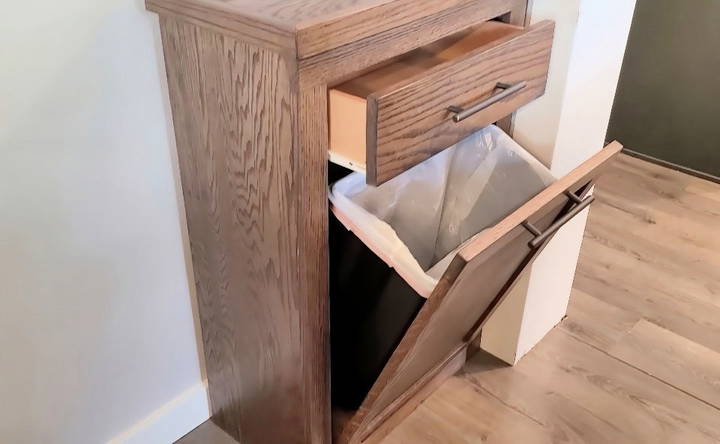 building a wooden tilt out trash cabinet