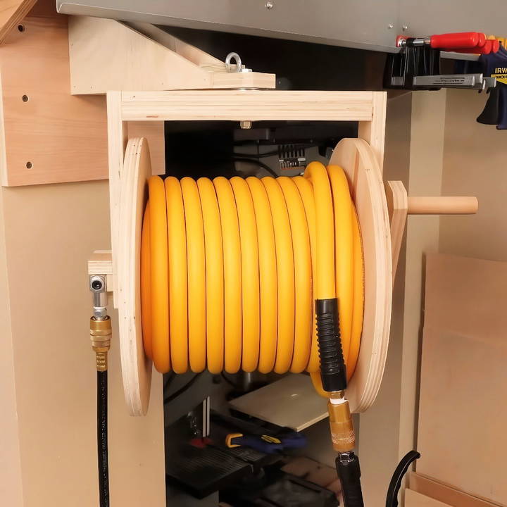 diy hose reel from plywood