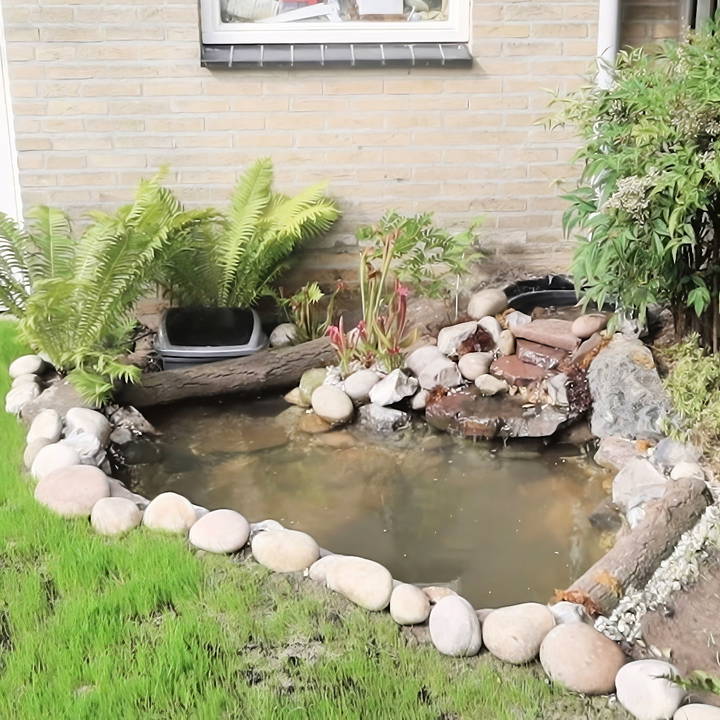 diy naturalistic pond with a waterfall