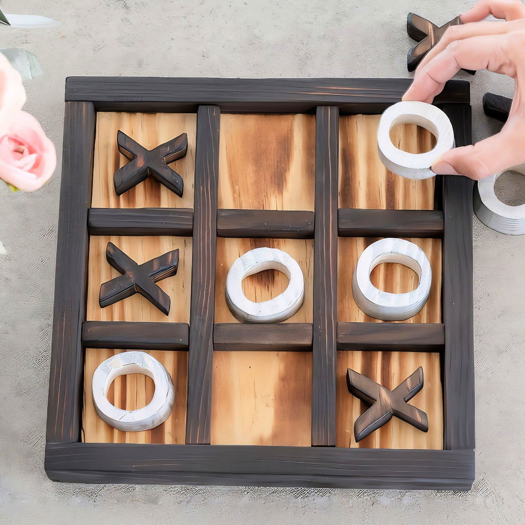 diy wooden tic tac toe game board