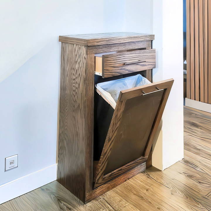 easy diy tilt out trash cabinet