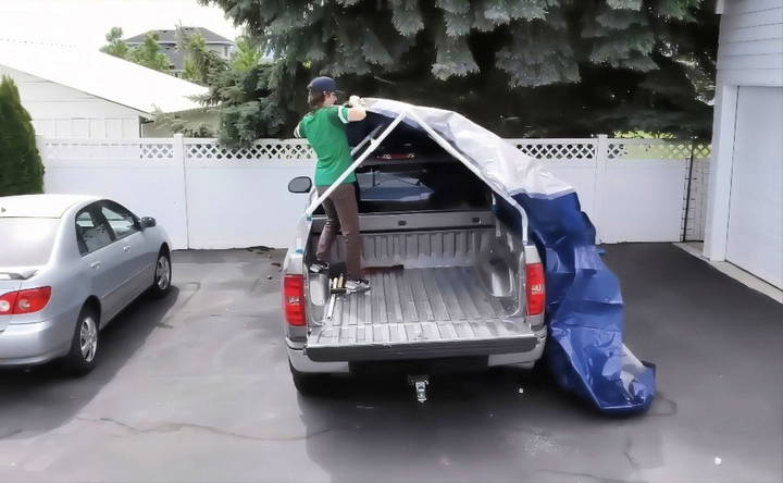 easy steps to make a truck bed tent