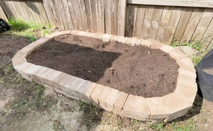 handmade stone raised garden bed