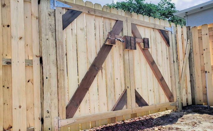 homemade double door fence gate