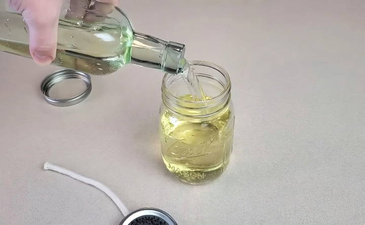 homemade mason jar oil lamps