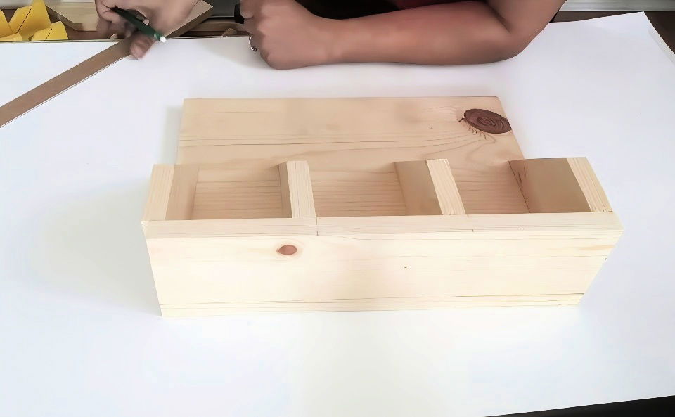 homemade wooden mail organizer