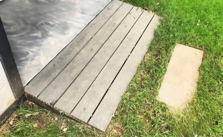 homemade wooden shed ramp