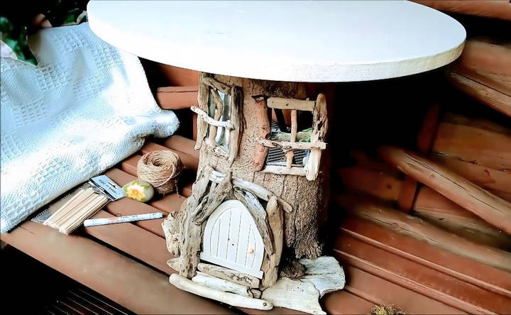 how to make a tree stump fairy house