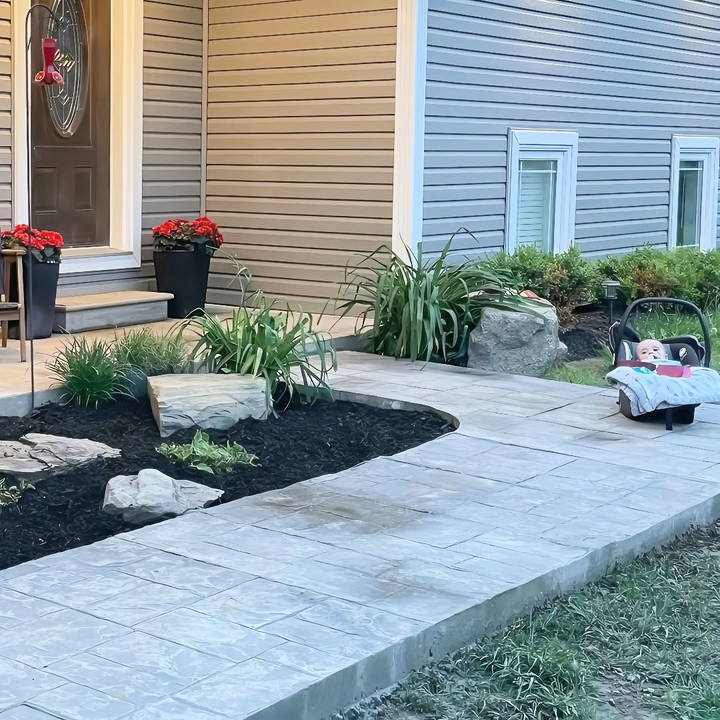 how to stamp concrete walkway