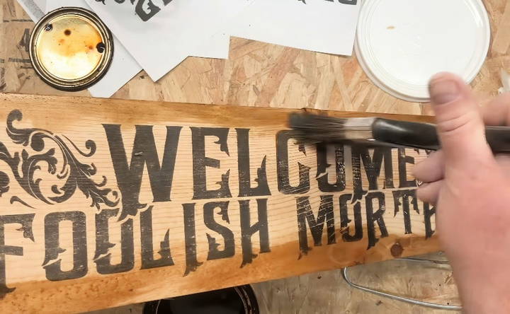 make a wooden sign with the words