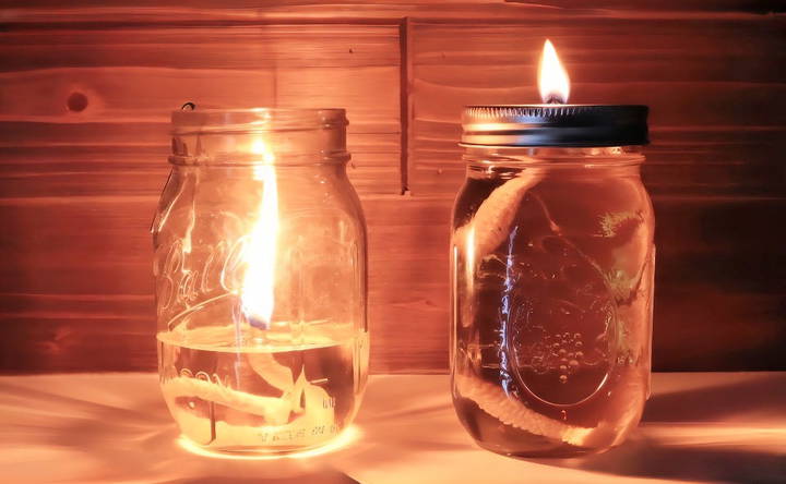 make your own mason jar oil lamp