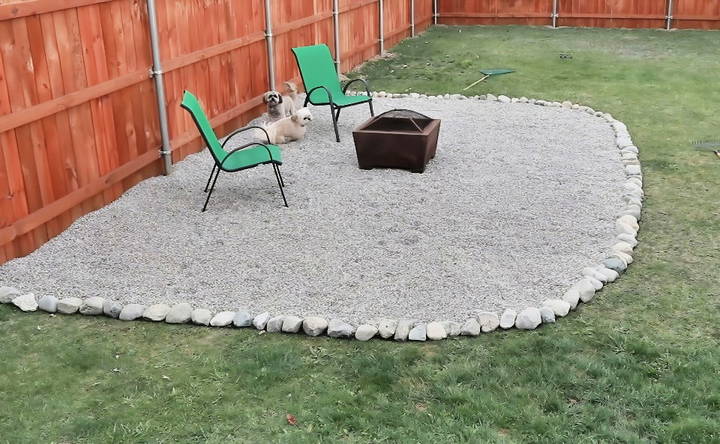 make your own pea gravel patio