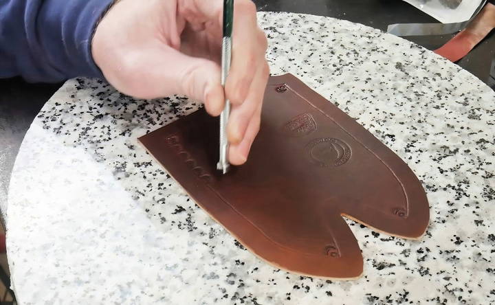 making a leather knife sheath