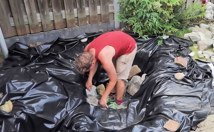 making a pond waterfall at home