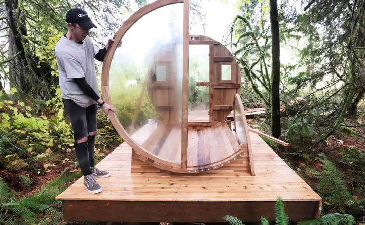 making your own barrel sauna