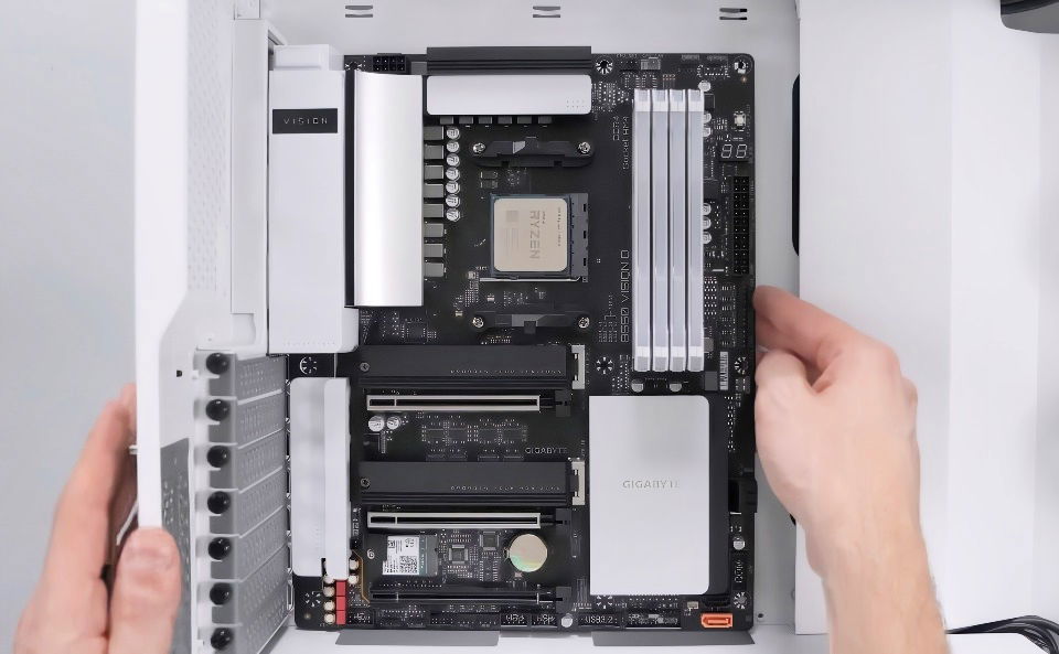 mount the motherboard in the case