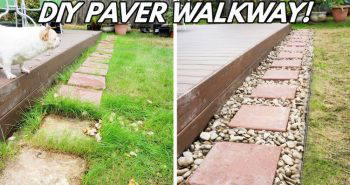 simple handmade paver walkway