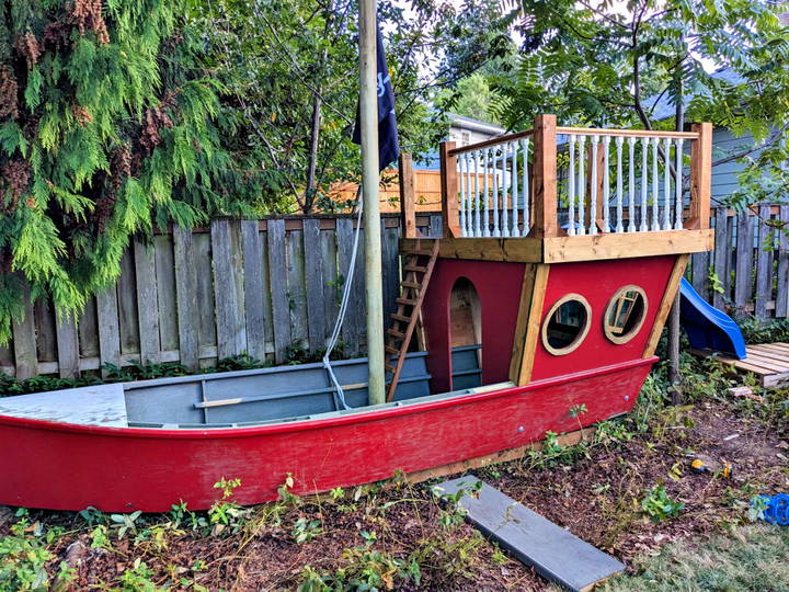 DIY pirate ship playset create a backyard adventure for kids