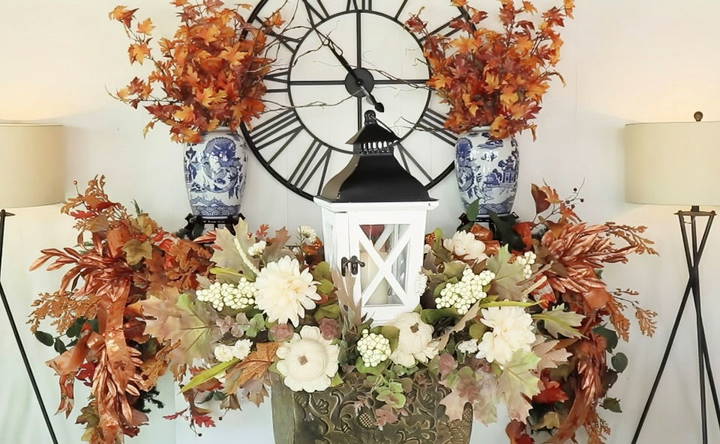 a lantern centerpiece for cozy fall nights