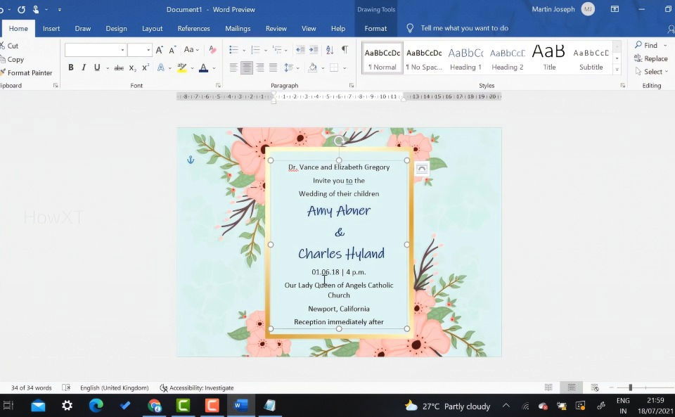 adding text to your invitation