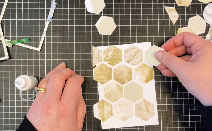 assemble the hexagons on the card