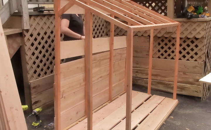 attaching the cedar panels