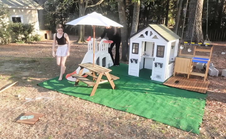 building and assembling the play structures