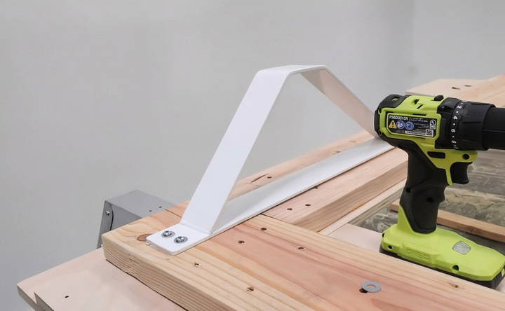 cutting the angles for the headboard brackets