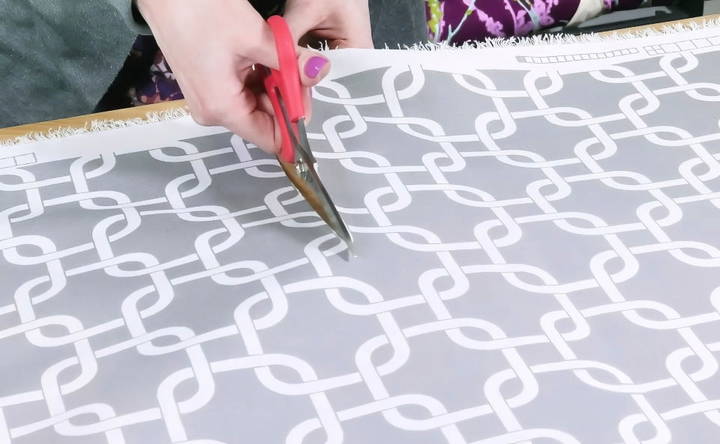 cutting the fabric to size