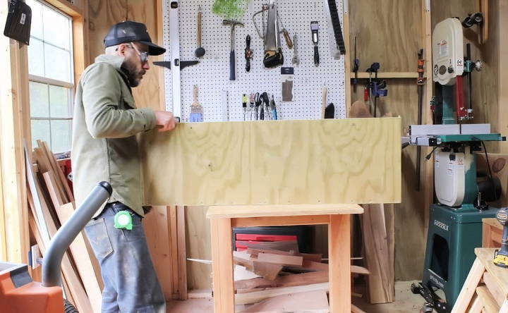 cutting the plywood and assembling the base