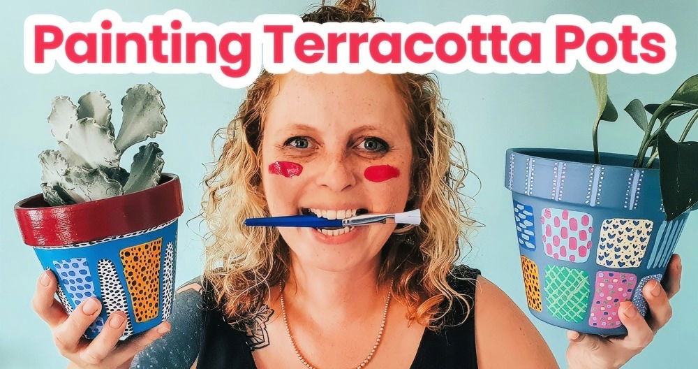 Easy Hand Painted DIY Painted Flower Pots