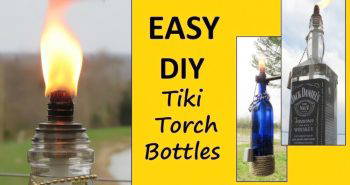 homemade tiki torches from recycled bottles