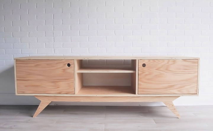 how to build a plywood media console