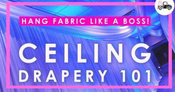 how to drape fabric from ceiling