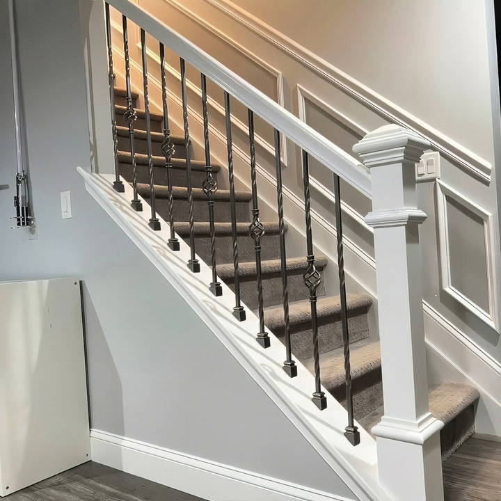 how to install stair railing post