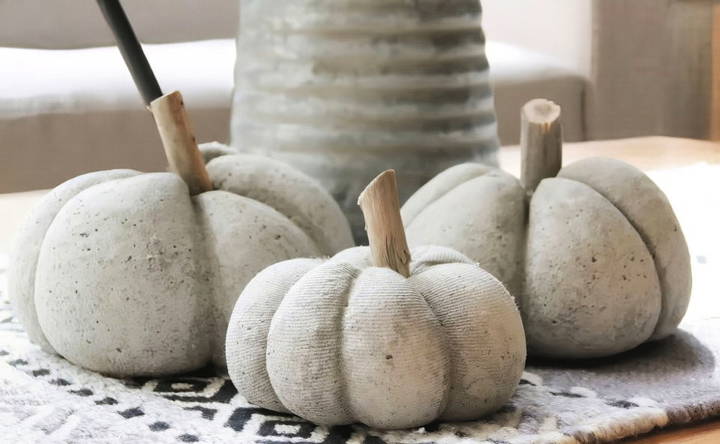 how to make concrete pumpkins